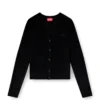 m-alima Wool cardigan with cut-out logo