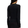m-alima Wool cardigan with cut-out logo
