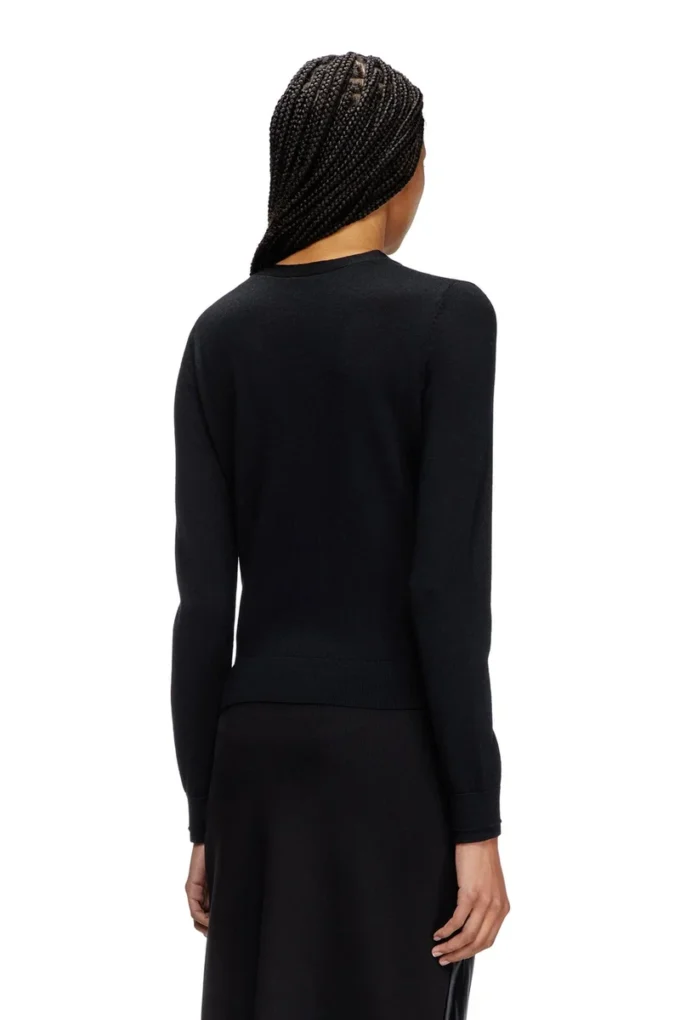 m-alima Wool cardigan with cut-out logo