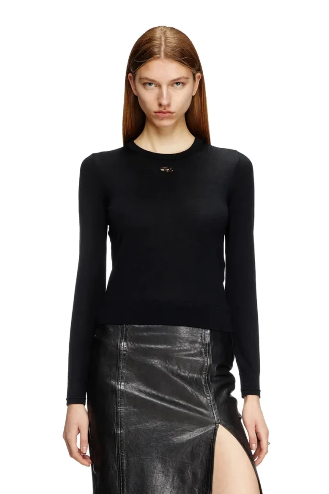 m-alinesa Wool jumper with cut-out logo