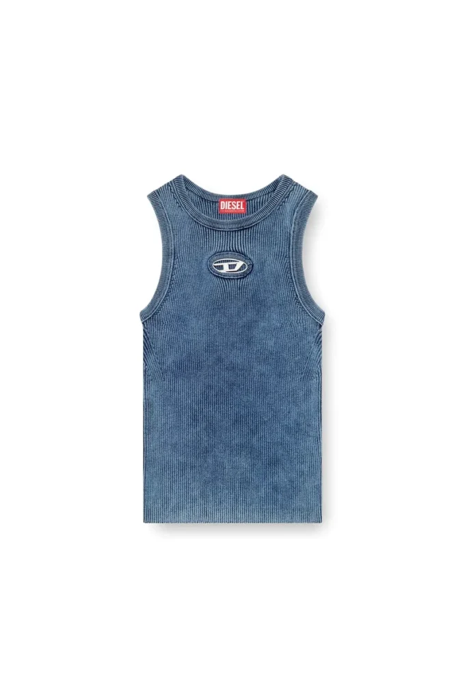 m-anchor-a-sl Rib-knit tank top with Oval D