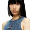m-anchor-a-sl Rib-knit tank top with Oval D