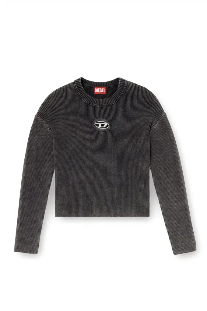 m-anchorex Cut-out ribbed jumper with Oval D plaque