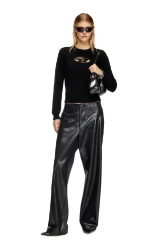 m-areesa-slim Cashmere-blend jumper with cut-out logo
