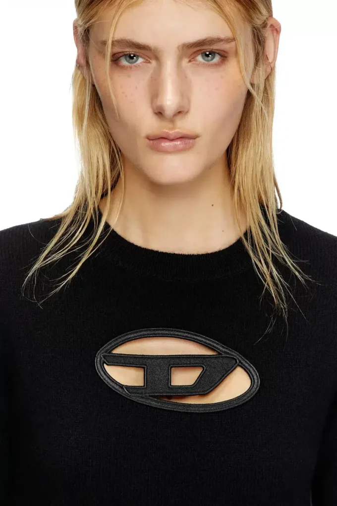 m-areesa-slim Cashmere-blend jumper with cut-out logo