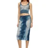 m-begonia Midi skirt in devoré metallic knit