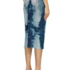m-begonia Midi skirt in devoré metallic knit