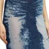 m-begonia Midi skirt in devoré metallic knit
