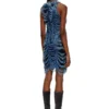 m-bianca Short dress in destroyed indigo knit