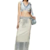 m-bletilla Bra top in destroyed indigo knit