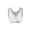m-bletilla Bra top in destroyed indigo knit