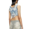 m-bletilla Bra top in destroyed indigo knit