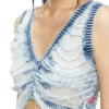 m-bletilla Bra top in destroyed indigo knit