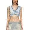 m-bletilla Bra top in destroyed indigo knit