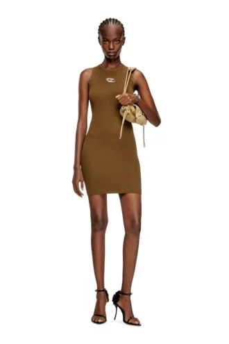 m-caddix Ribbed knit sleeveless dress