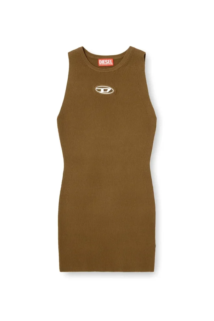 m-caddix Ribbed knit sleeveless dress