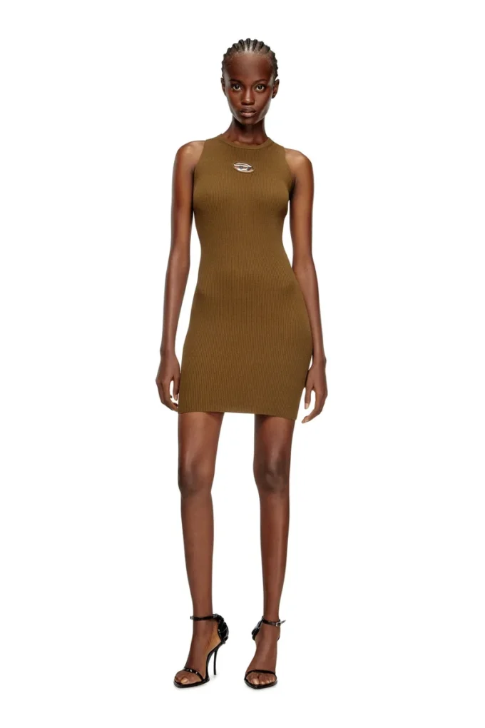 m-caddix Ribbed knit sleeveless dress