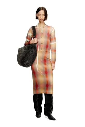 m-cherie-a Wool midi skirt with all-over check print