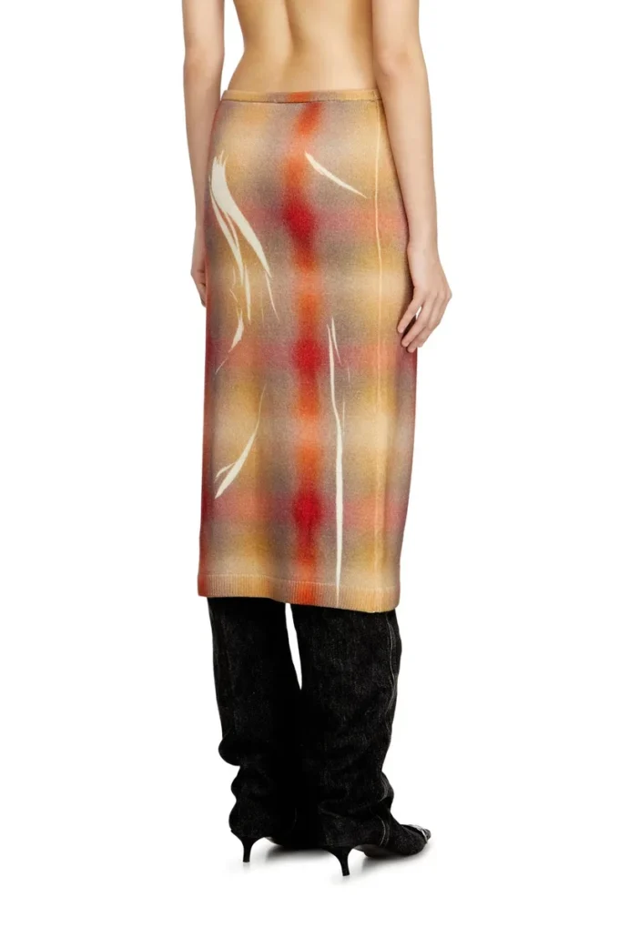 m-cherie-a Wool midi skirt with all-over check print