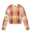 m-chloty Wool cardigan with distorted check print