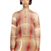 m-chloty Wool cardigan with distorted check print