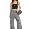 m-clarksvillex-c Knit tube top with cut-out logo