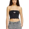 m-clarksvillex-c Knit tube top with cut-out logo