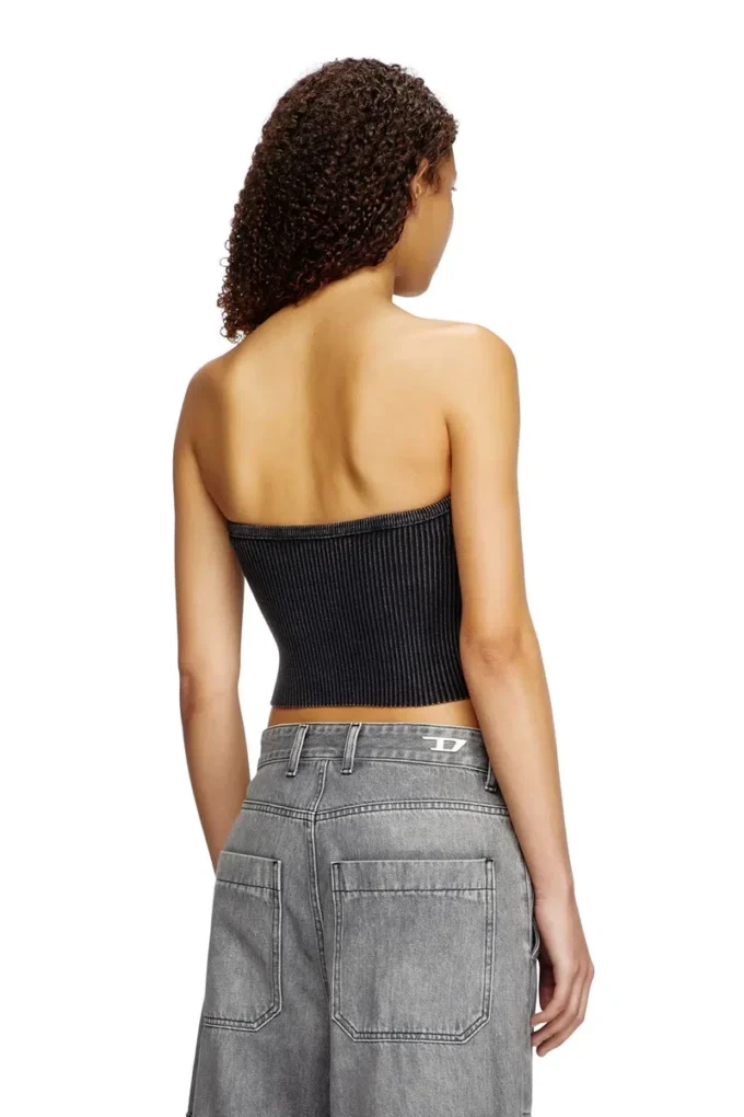 m-clarksvillex-c Knit tube top with cut-out logo