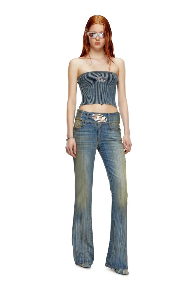m-clarksvillex-c Rib-knit tube top with Oval D