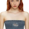m-clarksvillex-c Rib-knit tube top with Oval D