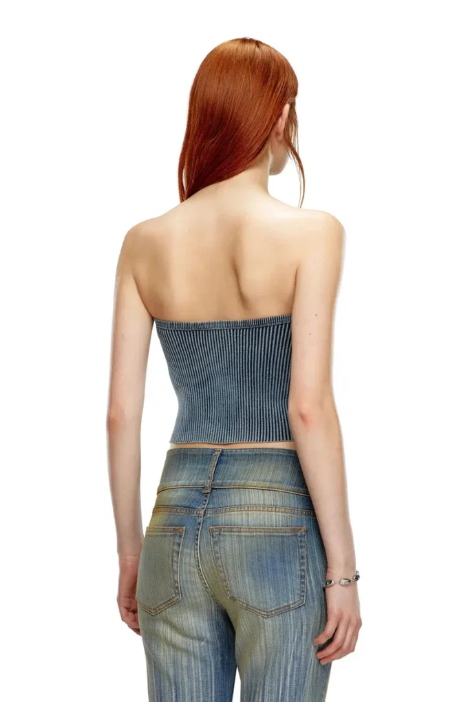 m-clarksvillex-c Rib-knit tube top with Oval D