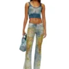 m-deidrina Cropped top in devoré metallic knit