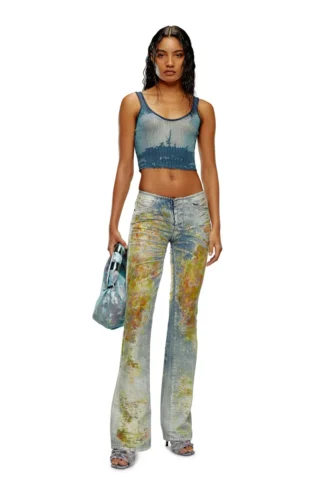 m-deidrina Cropped top in devoré metallic knit