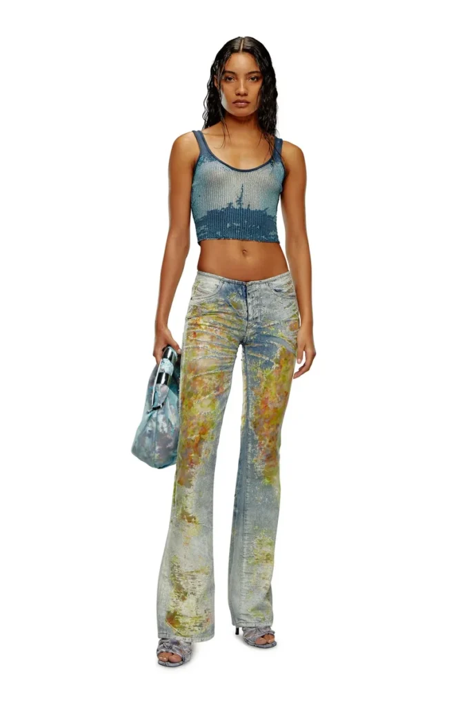 m-deidrina Cropped top in devoré metallic knit