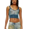 m-deidrina Cropped top in devoré metallic knit