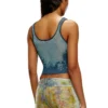 m-deidrina Cropped top in devoré metallic knit