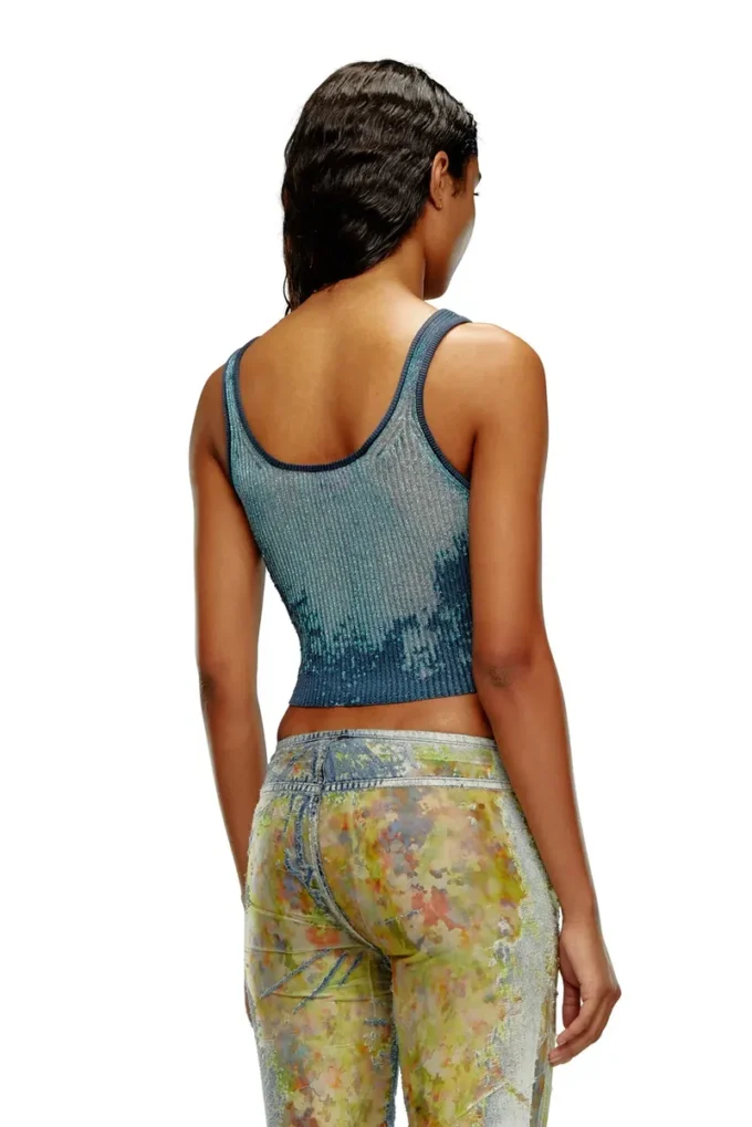 m-deidrina Cropped top in devoré metallic knit