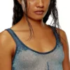 m-deidrina Cropped top in devoré metallic knit