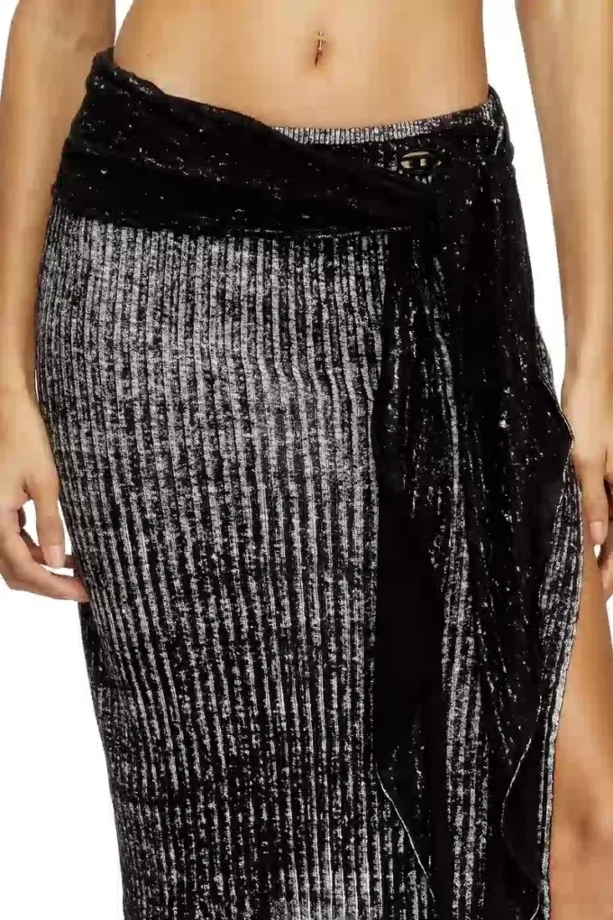 m-eganoid Knitted skirt with hip tie