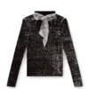 m-elan Keyhole neck-tie jumper in linen