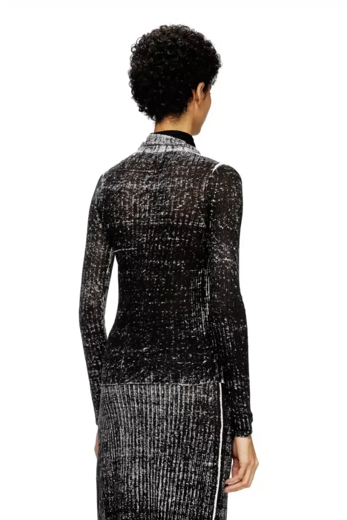 m-elan Keyhole neck-tie jumper in linen