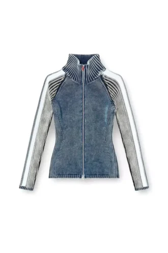 m-estrella Zip-up cardigan with sporty bands