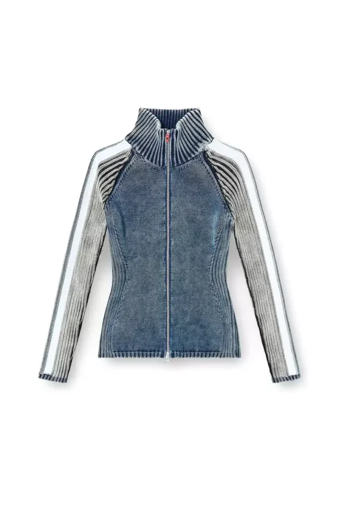 m-estrella Zip-up cardigan with sporty bands