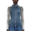 m-estrella Zip-up cardigan with sporty bands