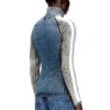 m-estrella Zip-up cardigan with sporty bands
