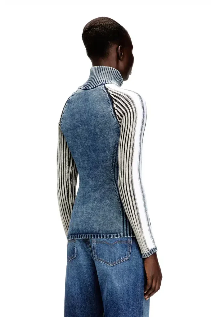 m-estrella Zip-up cardigan with sporty bands