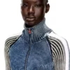 m-estrella Zip-up cardigan with sporty bands