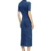 m-fenny-drs Polo midi dress in denim-effect knit