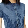 m-fenny Indigo shirt-cardigan with Phoenix logo