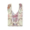 m-fiore Ruffle-shoulder knit top with medieval print